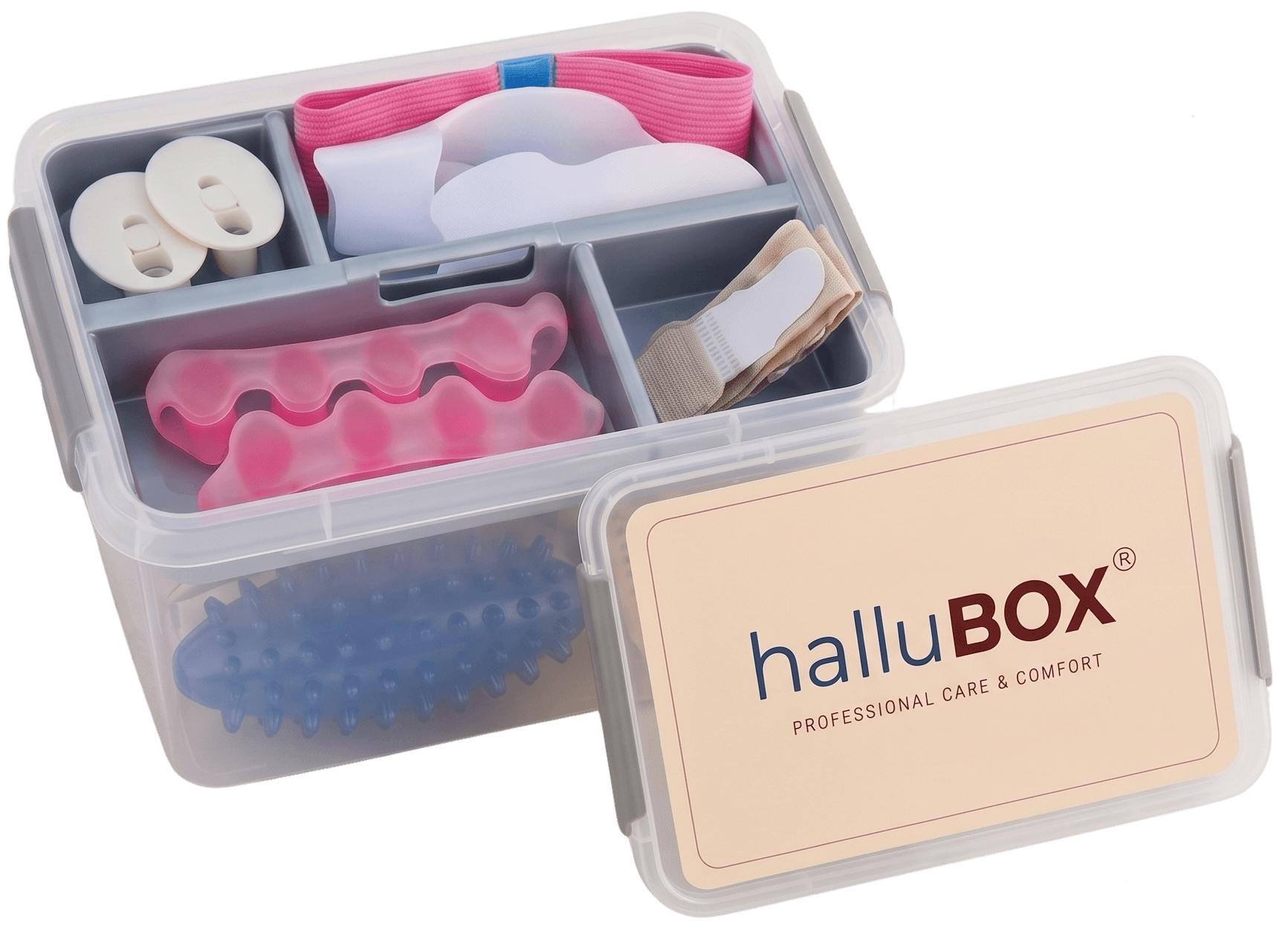 HALLUBOX — zestaw 10 produktów na haluksy w antybakteryjnym pudełku